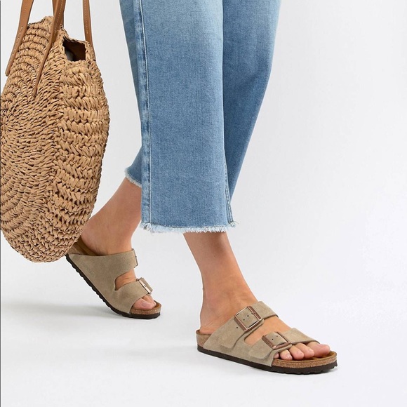 birkenstock arizona suede taupe